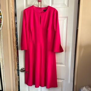 Maggy London Pink A-Line Plunge Neck Dress